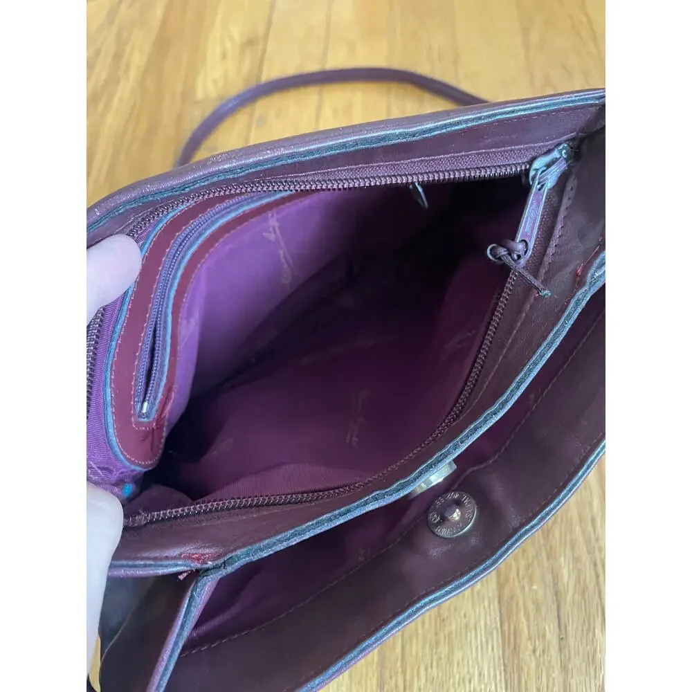 Vintage Etienne Aigner oxblood leather shoulder bag #0384
